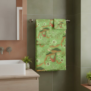 Mushroom Garden Green Badhandtuch Set