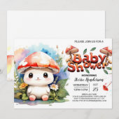 Mushroom Garden Watercolor Babydusche Einladung (Vorne/Hinten)