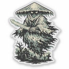 Mushroom Ghost Ronin — Halloween Spirit Warrior  Aufkleber