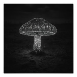 Mushroom Glow - Photo Print Fotodruck