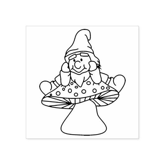 Mushroom Gnome Gummistempel (Prägung)