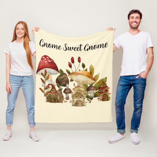 Mushroom Gnome-Verzauberung Fleecedecke (Beispiel)