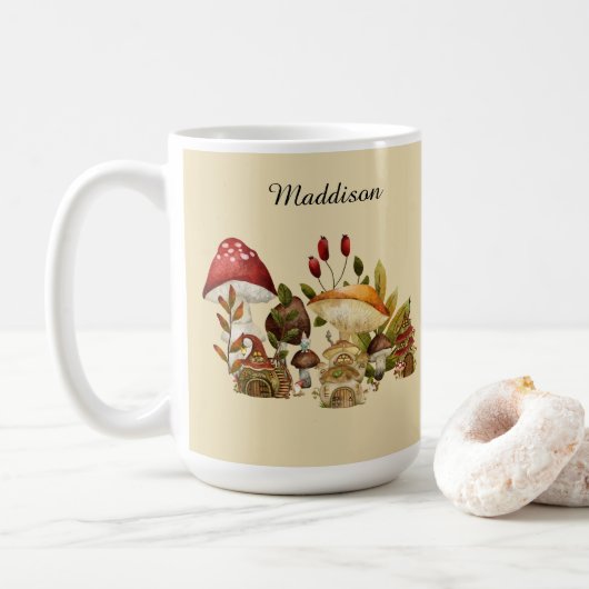 Mushroom Gnomes Verzauberung Kaffeetasse (Mit Donut)