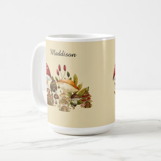 Mushroom Gnomes Verzauberung Kaffeetasse (Vorderseite Links)