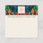 Mushroom Good Quote Kindle Card Quadratische Visitenkarte (Rückseite)