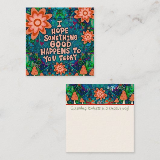 Mushroom Good Quote Kindle Card Quadratische Visitenkarte (Vorne/Hinten)