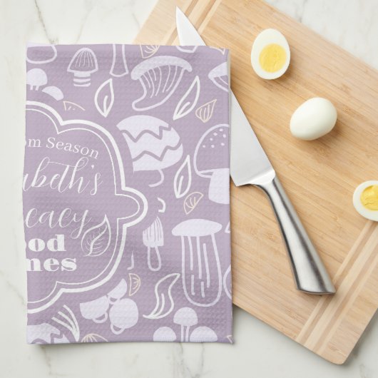 Mushroom Gray Cream Geschirrtuch (Viertel Falte)