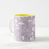 Mushroom Gray Cream Zweifarbige Tasse (Vorderseite Links)