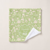 Mushroom Green Cream Badhandtuch Set (Waschlappen)