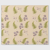 Mushroom & Green Fern Woodland Themed Geschenkpapier (Flach)