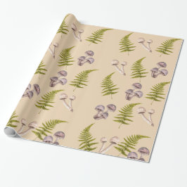 Mushroom & Green Fern Woodland Themed Geschenkpapier