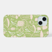 Mushroom Green iPhone 15 Hülle (Rückseite (Horizontal))
