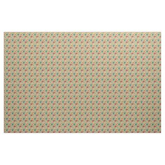 Mushroom Green Pattern Mitte des Jahrhunderts Stoff (Yard (91,4 cm))