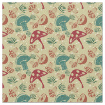 Mushroom Green Pattern Mitte des Jahrhunderts