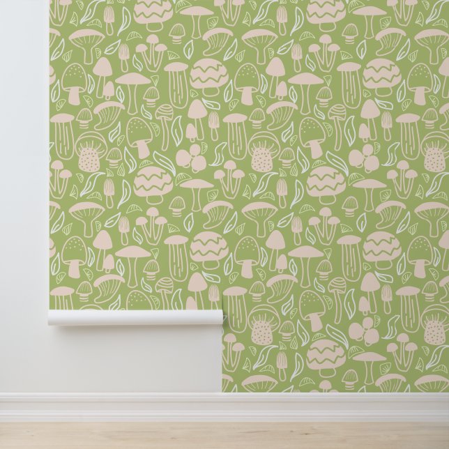 Mushroom Green Tapete (Anwendung)