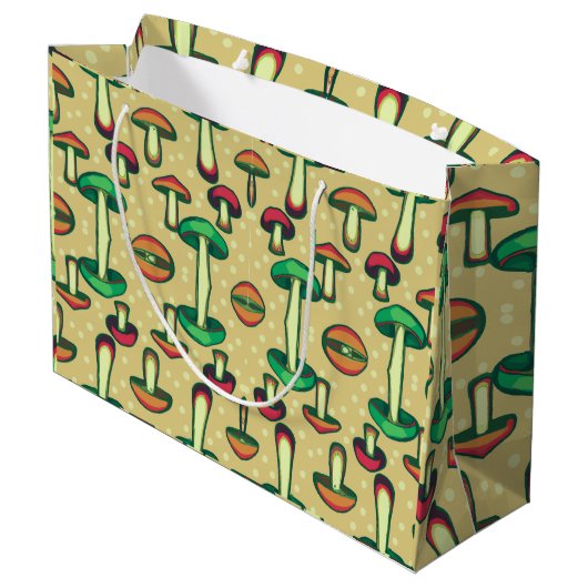 Mushroom Große Geschenktüte (Rückseite Schrägansicht)