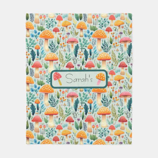 Mushroom-Grüngarten Fleecedecke (Vorderseite)