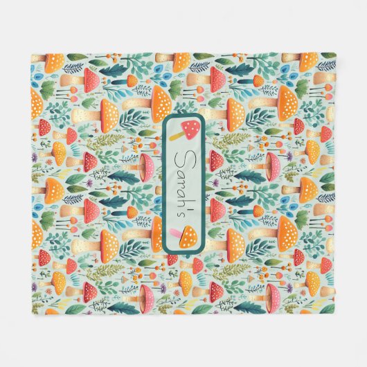 Mushroom-Grüngarten Fleecedecke (Vorderseite (Horizontal))