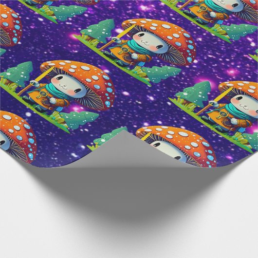 Mushroom Guardian Niedlich Charming Themed Inspiri Geschenkpapier (Ecke)