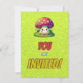 Mushroom Guardian Personalisiert Birthday Einladun Einladung (Rückseite)