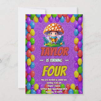 Mushroom Guardian Personalisiert Birthday Einladun Einladung