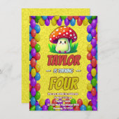 Mushroom Guardian Personalisiert Birthday Einladun Einladung (Vorne/Hinten)