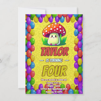 Mushroom Guardian Personalisiert Birthday Einladun Einladung