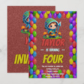 Mushroom Guardian Personalisiert Birthday Einladun Einladung (Vorne/Hinten)