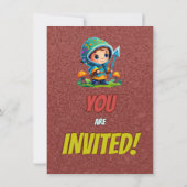 Mushroom Guardian Personalisiert Birthday Einladun Einladung (Rückseite)