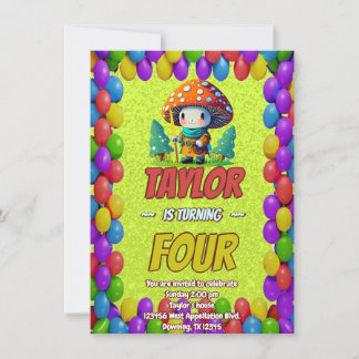 Mushroom Guardian Personalisiert Birthday Einladun Einladung