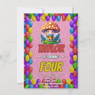 Mushroom Guardian Personalisiert Birthday Einladun Einladung