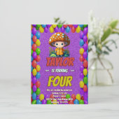 Mushroom Guardian Personalisiert Birthday Einladun Einladung (Stehend Vorderseite)