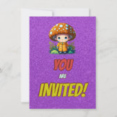 Mushroom Guardian Personalisiert Birthday Einladun Einladung (Rückseite)