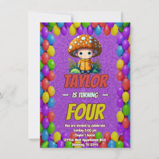 Mushroom Guardian Personalisiert Birthday Einladun Einladung