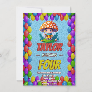 Mushroom Guardian Personalisiert Birthday Einladun Einladung