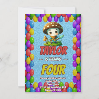 Mushroom Guardian Personalisiert Birthday Einladun Einladung
