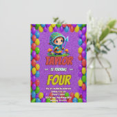 Mushroom Guardian Personalisiert Birthday Einladun Einladung (Stehend Vorderseite)