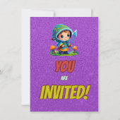 Mushroom Guardian Personalisiert Birthday Einladun Einladung (Rückseite)