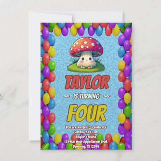 Mushroom Guardian Personalisiert Birthday Einladun Einladung