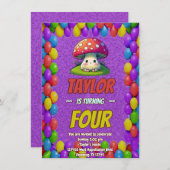 Mushroom Guardian Personalisiert Birthday Einladun Einladung (Vorne/Hinten)