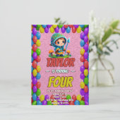 Mushroom Guardian Personalisiert Birthday Einladun Einladung (Stehend Vorderseite)