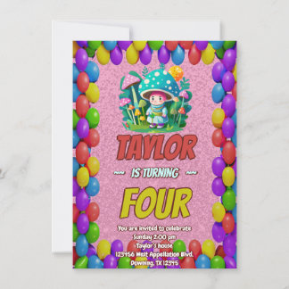 Mushroom Guardian Personalisiert Birthday Einladun Einladung