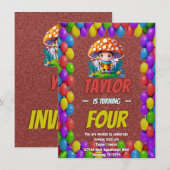 Mushroom Guardian Personalisiert Birthday Einladun Einladung (Vorne/Hinten)