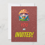 Mushroom Guardian Personalisiert Birthday Einladun Einladung (Rückseite)