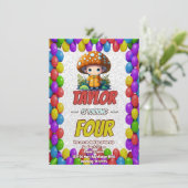 Mushroom Guardian Personalisiert Birthday Einladun Einladung (Stehend Vorderseite)