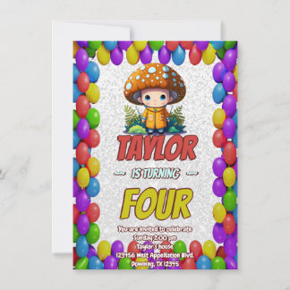 Mushroom Guardian Personalisiert Birthday Einladun Einladung