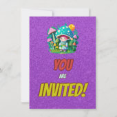 Mushroom Guardian Personalisiert Birthday Einladun Einladung (Rückseite)