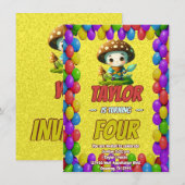 Mushroom Guardian Personalisiert Birthday Einladun Einladung (Vorne/Hinten)