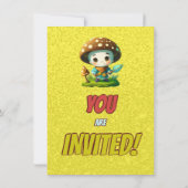Mushroom Guardian Personalisiert Birthday Einladun Einladung (Rückseite)