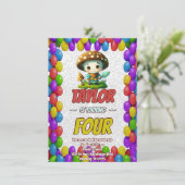 Mushroom Guardian Personalisiert Birthday Einladun Einladung (Stehend Vorderseite)